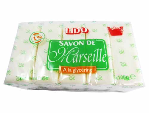 Savon de Marseille à Glycérine Blanc Lido 5*100g => HYGIEGE ET SANITAIRE